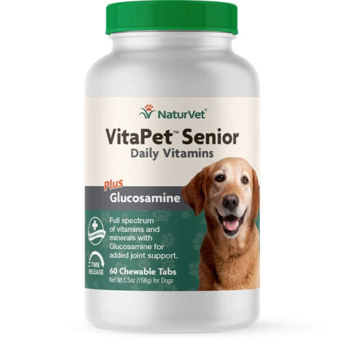 VitaPet NaturVet Senior Dogs Aches Daily Plus Glucosamine Chewable Tablets 60 ct