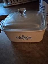 Rare Vintage Corning Ware Blue Cornflower 9 Inc-  A-5with Lid