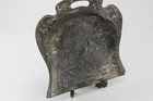 Antique Oriental Metal Silent Butler Ornate Crumb Catcher Floral Bird Japan