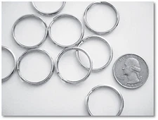 WHOLESALE LOT 1000 KEY RINGS 24mm Diameter 1" Split Ring Silver Heavy Duty