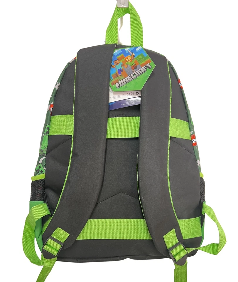 Minecraft Creeper set Zaino 44x32x20cm Astuccio Sacco Sport Scuola Ragazzi - Immagine 3 di 4