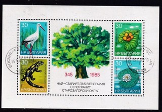 Bulgarien Michel Block 167 A (Natur Umwelt Schutz 1986) gestempelt (used)