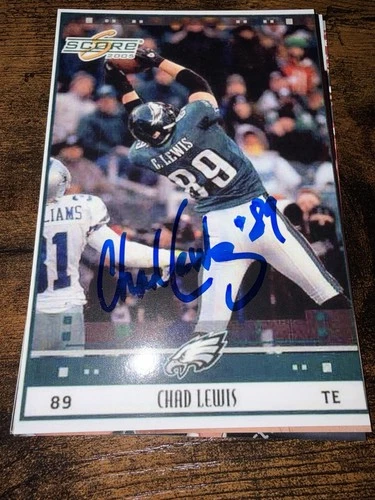 Philadelphia Eagles CHAD LEWIS Signed 4x6 Photo FOOTBALL AUTOGRAPH
