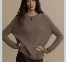 Jenny Kayne Taupe Everyday Brown Wool /Cashmere Blend Sweater Size L