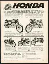 1961 Honda CB-77 CB-72 Super Hawk CA-72 Dream Touring motorcycle photos print ad