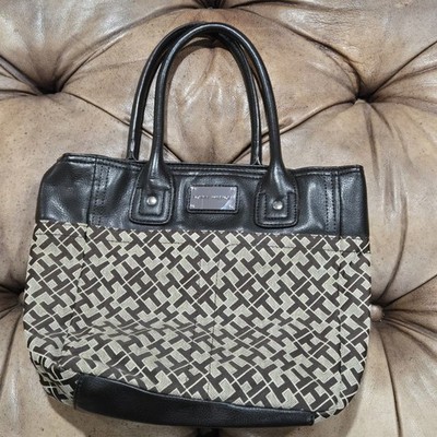Tommy Hilfiger Brown Tan Iconic Monogram Logo  Hand Bag Classic