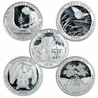 2020-S America the Beautiful Silver Proof Quarter 5 Coin Set .999 Fine Silver