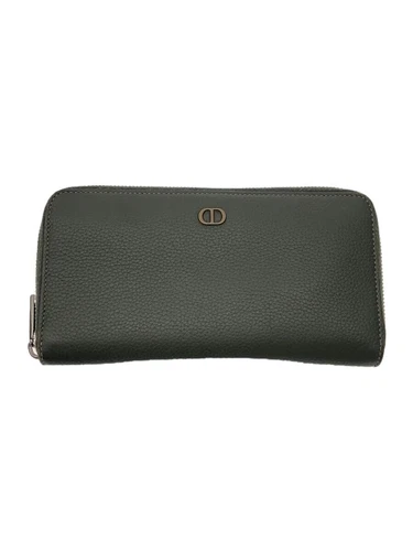 Portefeuille Christian Dior en cuir KHK homme uni, légèrement rayé et souillé