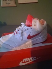 Size 9.5 - Nike Air Flight Lite Mid White University Red