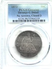 1873 No Arrows Closed 3 Seated Liberty Silver Half Dollar 50C PCGS Good Details