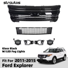 For 2011-2015 Ford Explorer Front Grille Assembly All Paint With Fog Lights