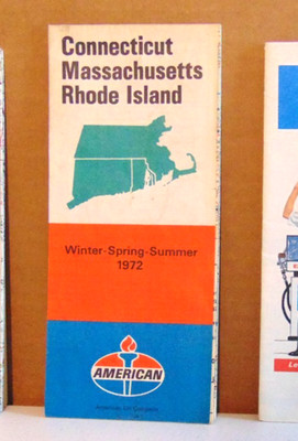 1972 American Road Map of  Connecticut, Massachusetts, Rhode Island