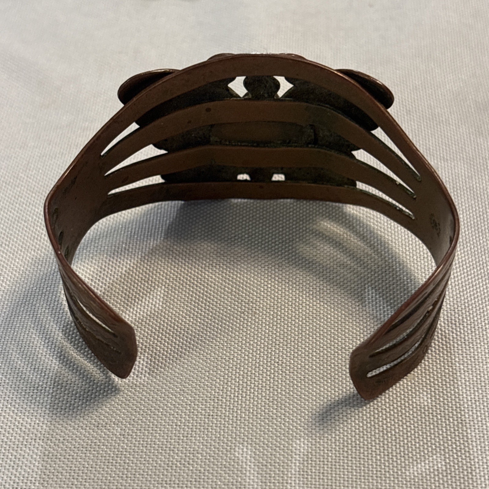 Bracelet Solid Copper Butterfly Cuff Vintage With… - image 3