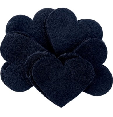Playfully Ever After 3 Inch 28pc Felt Hearts (Black) Black