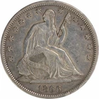 1866-S Liberty Seated Half Dollar Motto EF Uncertified #813