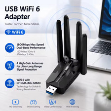 WiFi 6 USB 3 0 Adapter Dual Band 5 GHz 2 4 GHz Wireless Network Card with 4 High