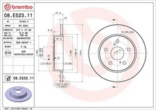 2x Bremsscheibe PRIME LINE - UV Coated BREMBO 08.E523.11 für TOYOTA COROLLA VVTi