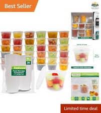 Food Storage Containers 36 Set 16 oz Plastic Deli Containers with Lids, Sli...