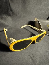 Vintage Yellow Skiing Sport STYLE EYES Mirror Lens Sunglasses Japan W Case  Bag