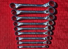 Vintage Snap-on Usa 9pc 12-point Sae Flank Short 10 Offset Box Wrench Set Xs609