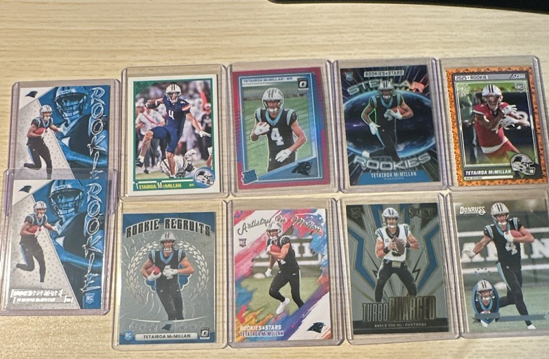 Panini Tetairoa McMillan Carolina Panthers Rookie 10-Card Lot 2025 Donruss