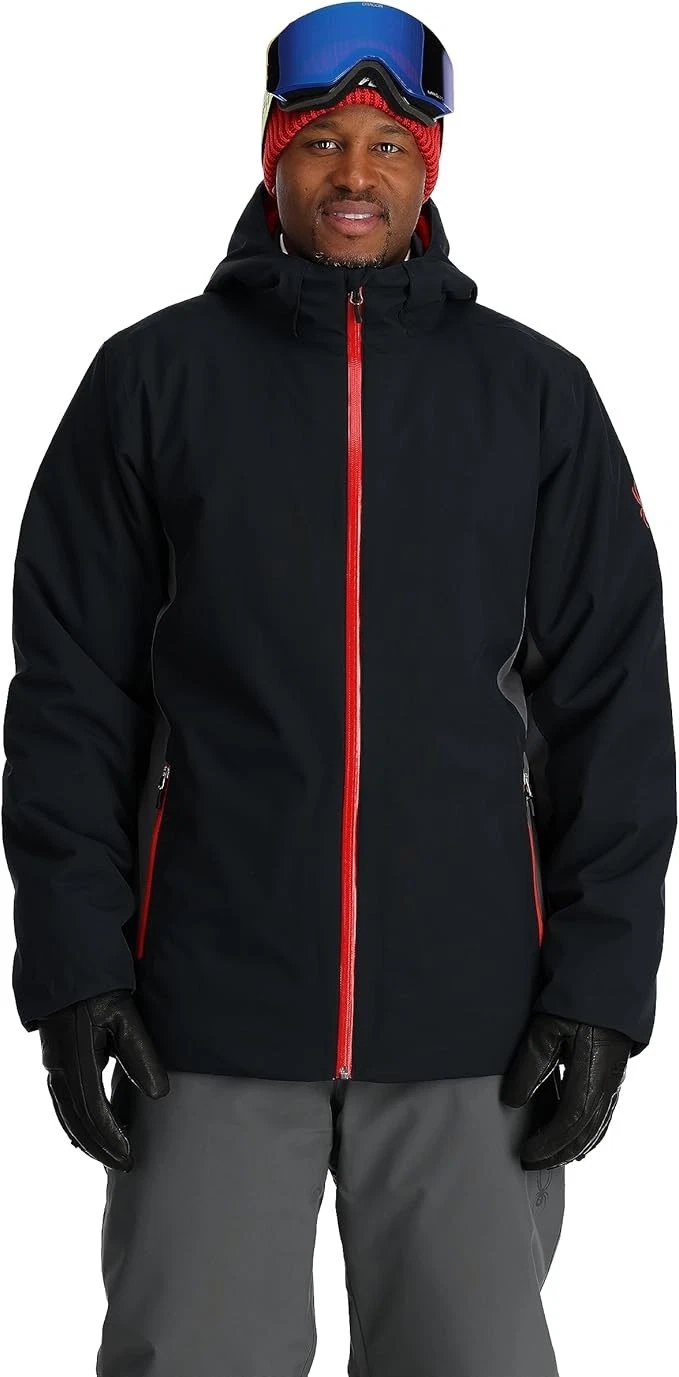 NWT Spyder MEGA 3-in-1 hooded insulated men’s snow jacket Black RED Size L $349