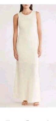 Rag & Bone XS Carine Crochet Tank Texture Knit Maxi Dress Ivory 