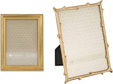 Classic Bead and Branch Design 5X7 Picture Frames, Gold (Set of 2)