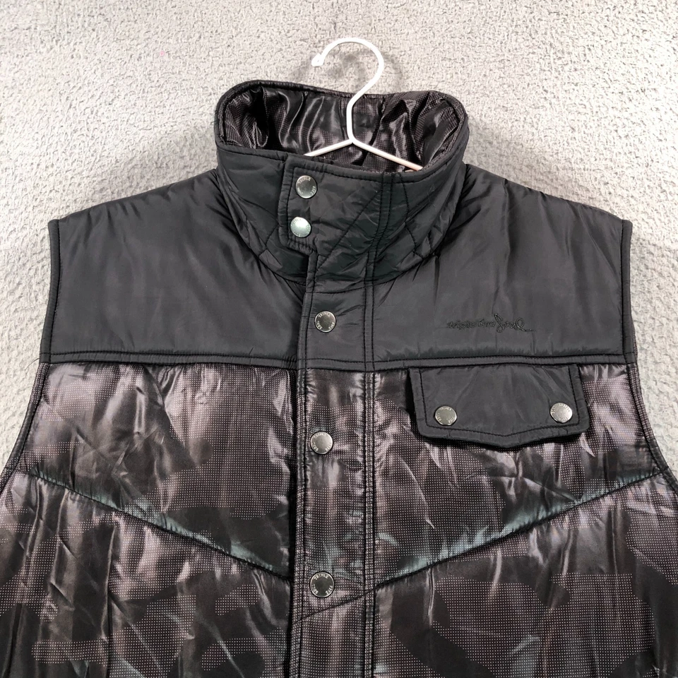 Chaleco de Colección Triple Five Soul Para Hombres Mediano Negro Marrón Camuflaje 555 Puffer Ropa de Calle Foto 2 de 4