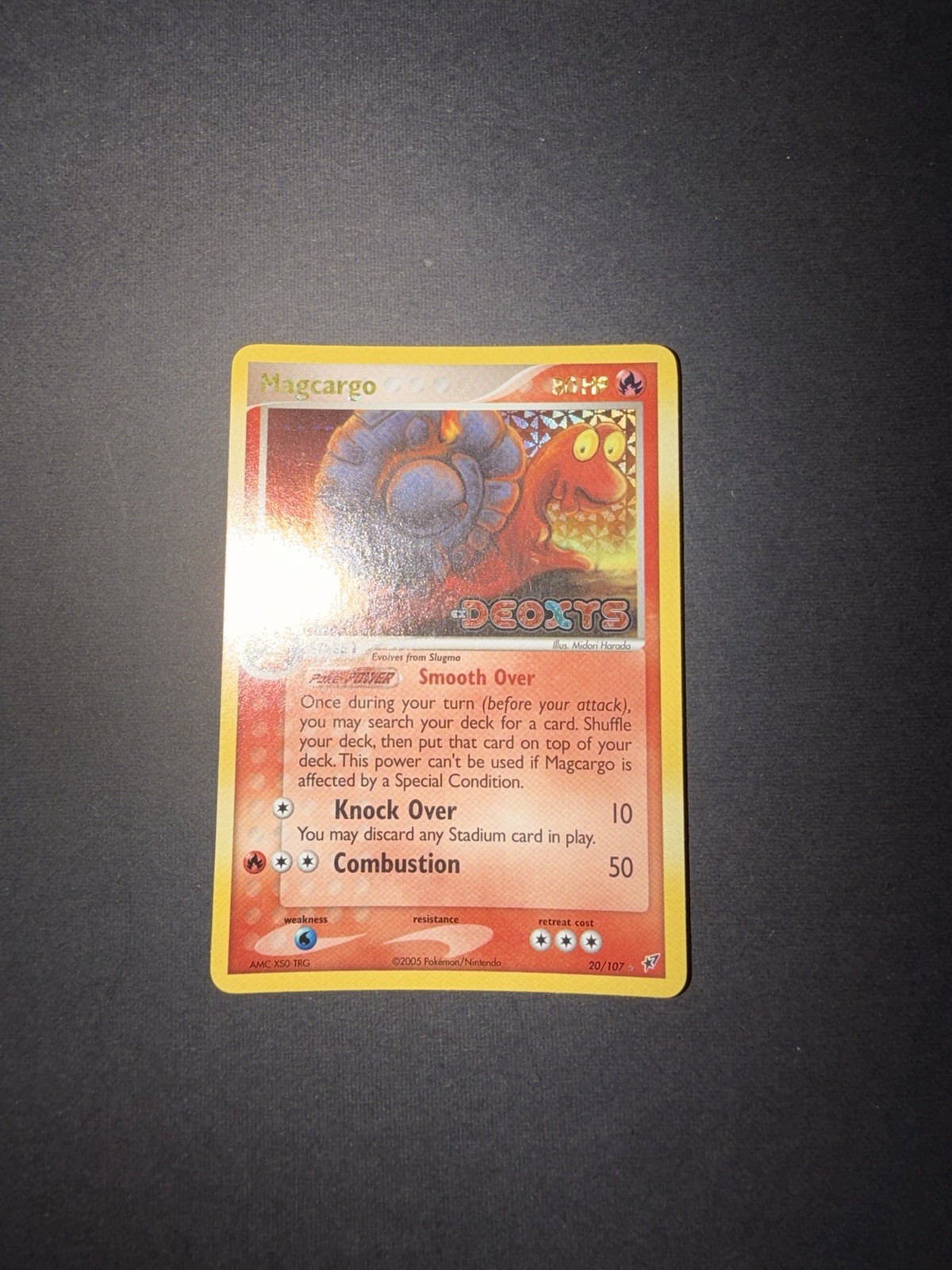 Pokemon Magcargo 20/107 EX Deoxys Stamped Reverse Holo Rare nm