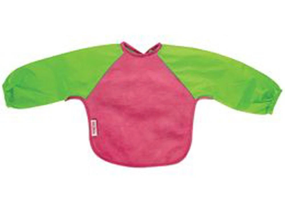 Silly Billyz Small Fleece Long Sleeve Bib - Cerise/Lime