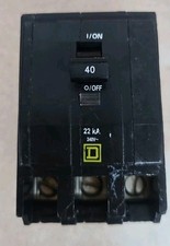 Square D QOB340VH 3 Pole 40 Amp 240V 22kA Bolt-On Circuit Breaker W 