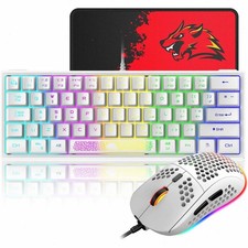 60 Wired RGB Gaming Membrane Keyboard and Mouse Combo 6400 DPI Mouse Mousepad
