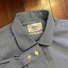 Charles Tyrwhitt Shirt Men 17 35 Blue White Check Plaid Non Iron Classic Fit