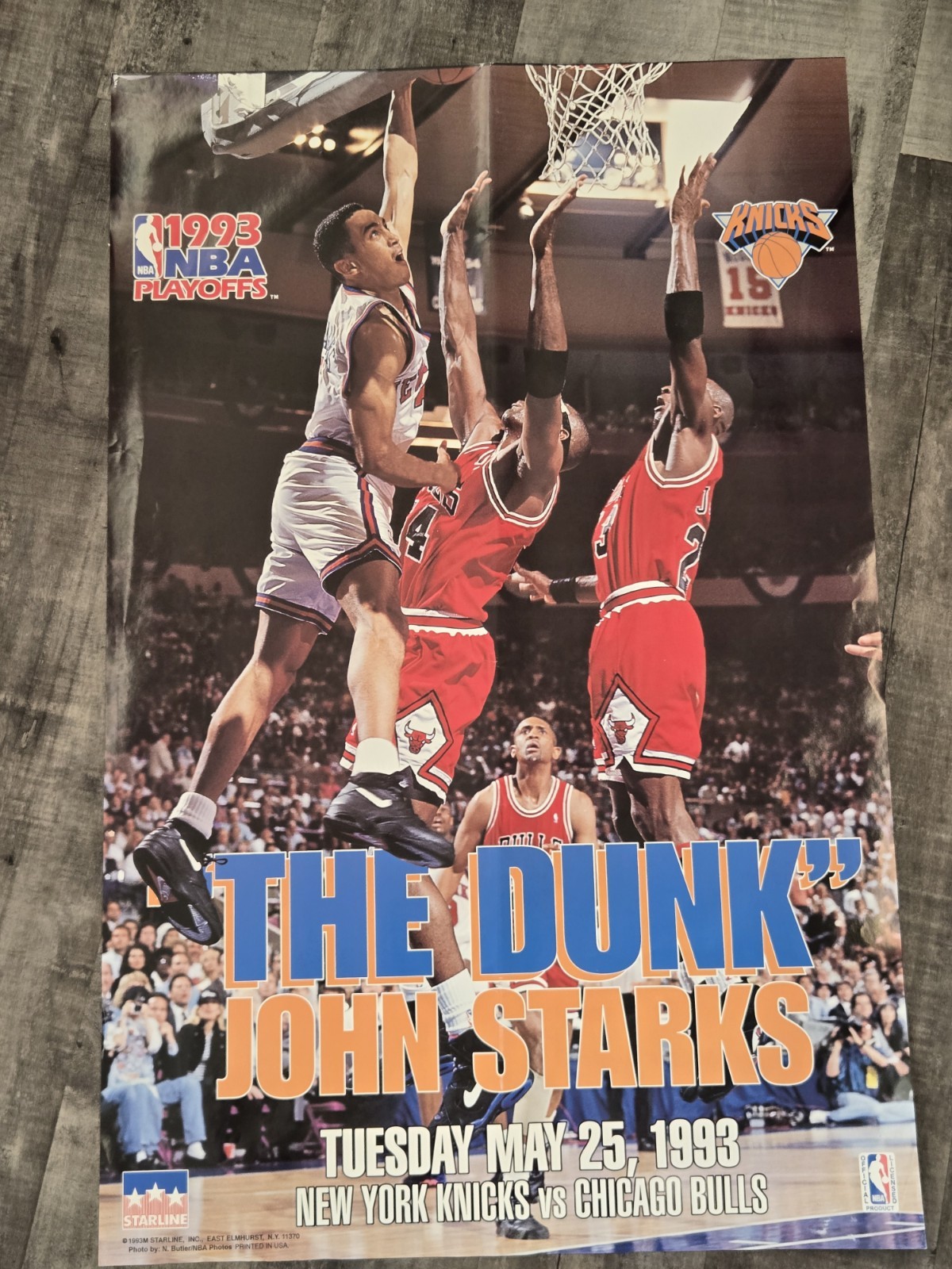 STARLINE John Starks "The Dunk" NY Knicks  23X35 FULL SIZE ORIGINAL POSTER