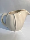 McCoy Vintage Pottery Tulip Leaf Pitcher 6” White Ivory Stoneware Water Drink
