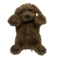 Folkmanis Sitting Brown Puppy Dog Chocolate Lab Realistic Plush Hand Puppet 13"
