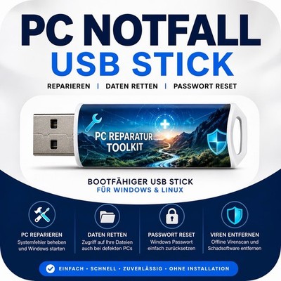 PC startet nicht? Rettungs USB Stick | Daten retten | Reparatur | Passwort Reset