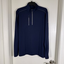 Callaway Men's Opti-Dri Navy Blue Knit Polo Shirt Size M Long Sleeve Size M