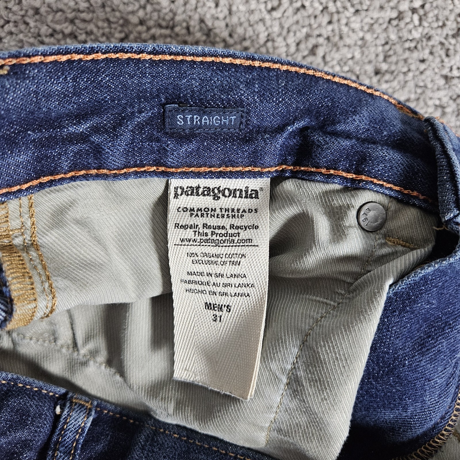 Patagonia Jeans Mens 31X32 Blue Straight Fit Gorpcore Organic Cotton 56005 thumbnail 5