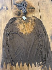 Mens Wolfman Werewolf Costume Halloween Mask and Shirt Size 2XL 44-46 