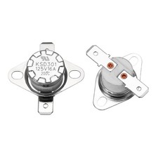 2 Pcs KSD301 Thermostat 200 C/392 F N.C Snap Disc Temperature Switch Ceramic