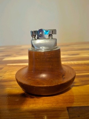Vintage Japan Made Penguin Wooden Table Lighter Bermuda MCM 1960s 70s