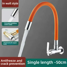 New Kitchen Bathroom Wall Mounted Faucet Single Cold Rotatable Extension Water H