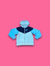Nike sportswear full zip color block windbreaker jacket blue youth medium