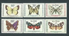 Czechoslovakia - Mail 1966 Yvert 1483/8 ** MNH Fauna Butterflies