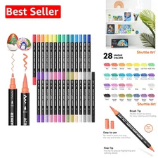28 Color Dual Tip Acrylic Markers for Versatile DIY Crafting Adventures