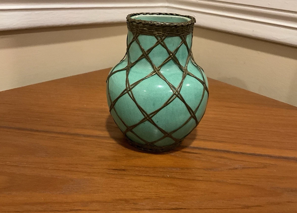 手工制作绿色陶瓷花瓶| eBay