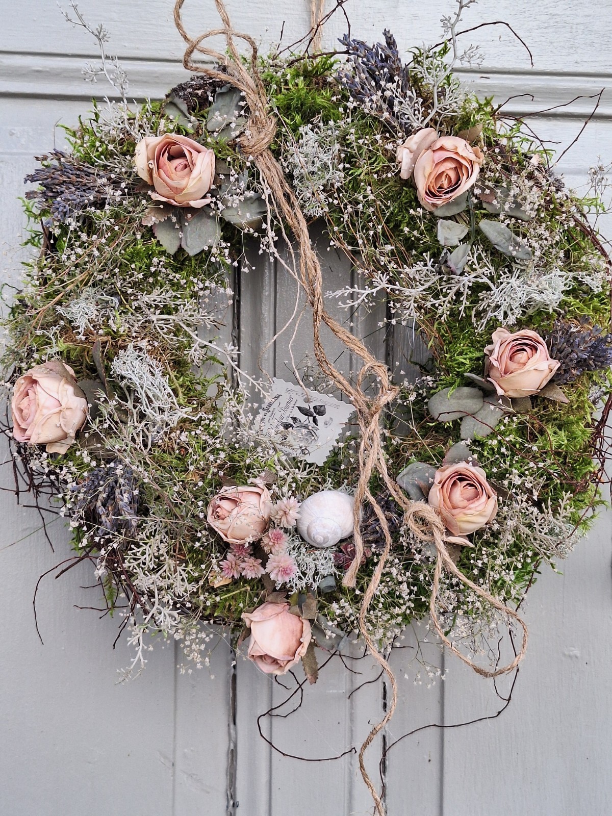 Rosenkranz Naturkranz Kranz Natur Wand Tisch Rosen Schleierkraut Türkranz