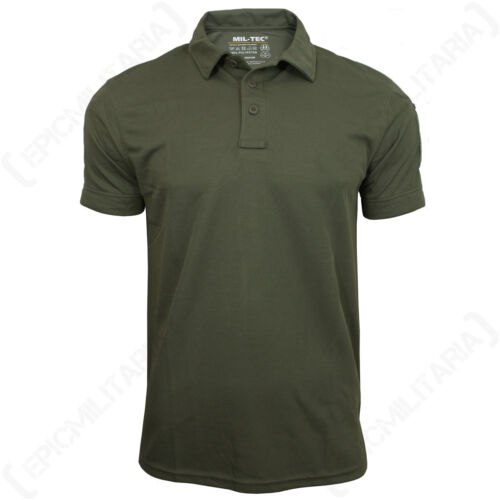 Olive Green QUICKDRY POLO SHIRT - All Sizes - Quality - Quick Dry - Active Top - Picture 1 of 4